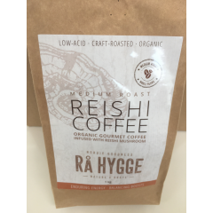 Økologisk kaffebønner med lavt syreindhold, tilsat medicinsk Reishi, 1 kg (økonomi størrelse)